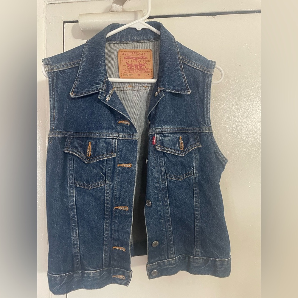Levi's Blue Denim Jacket Vest.